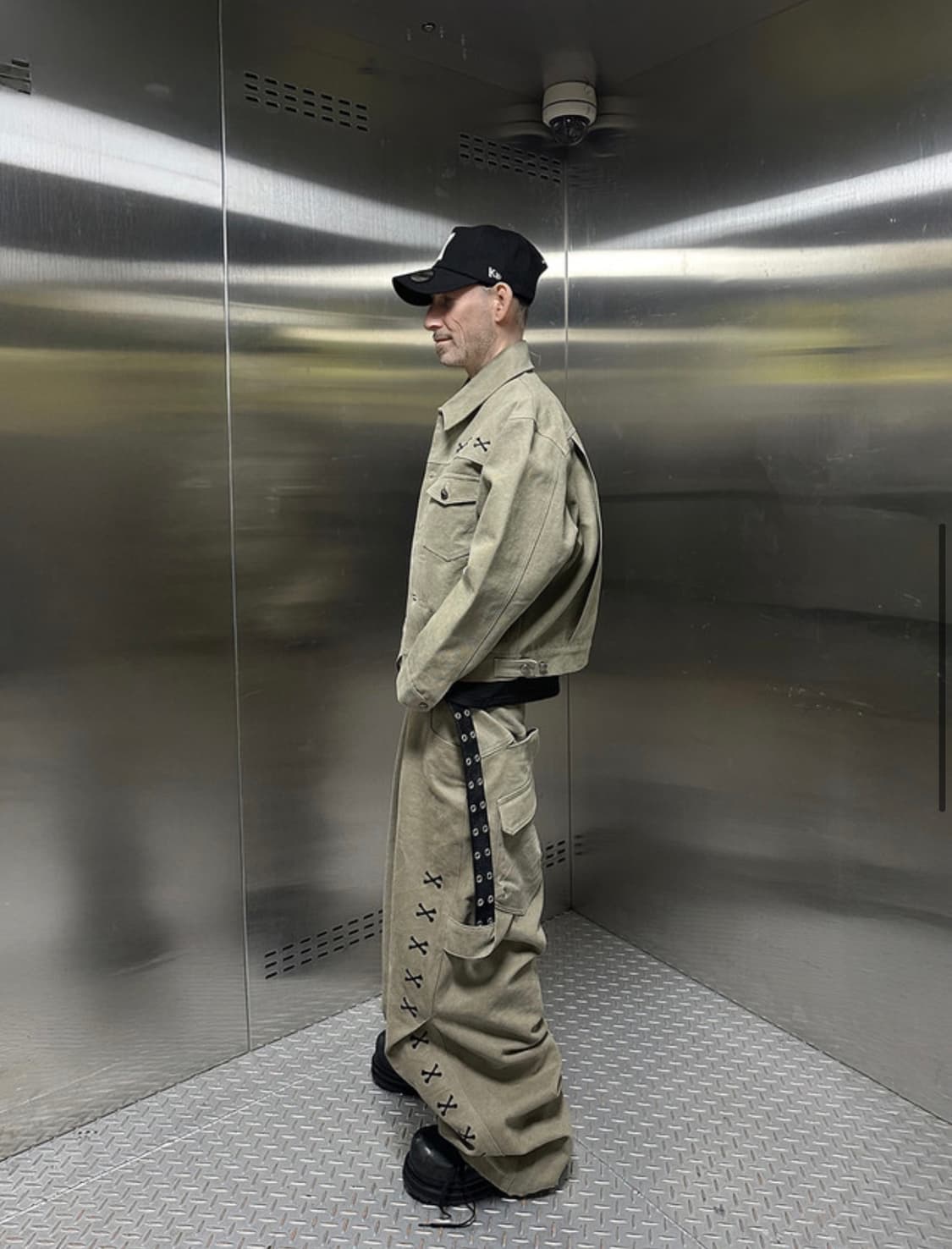 카미엔 x 아오이로 247 워크 팬츠 올리브 그린 상품이미지3