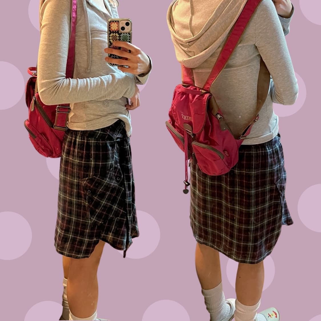 이자벨 마랑 에뚜왈 퍼플 체크무늬 셔츠 스커트 상품이미지3