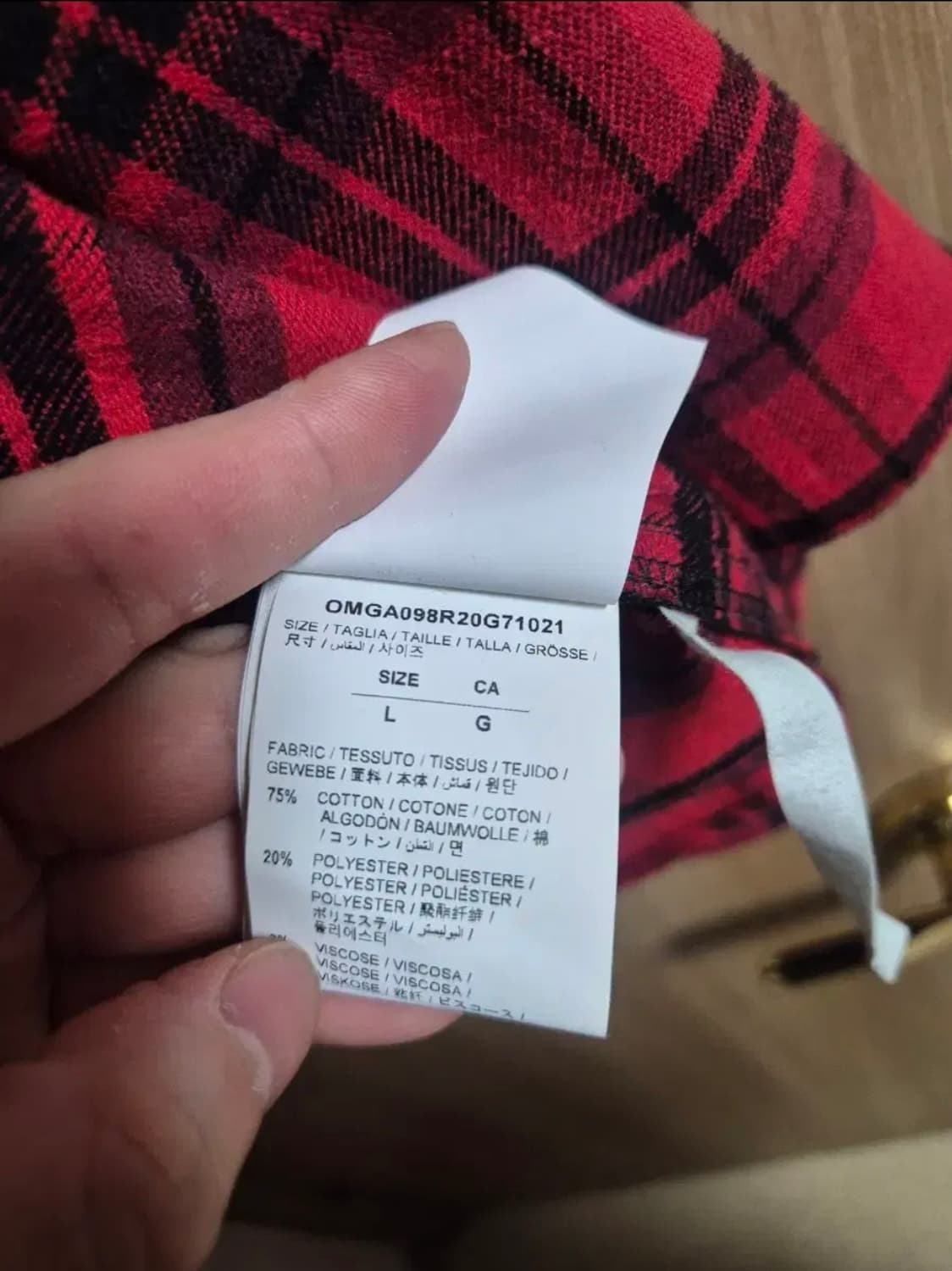 오프화이트 레드 체크셔츠 상품이미지5