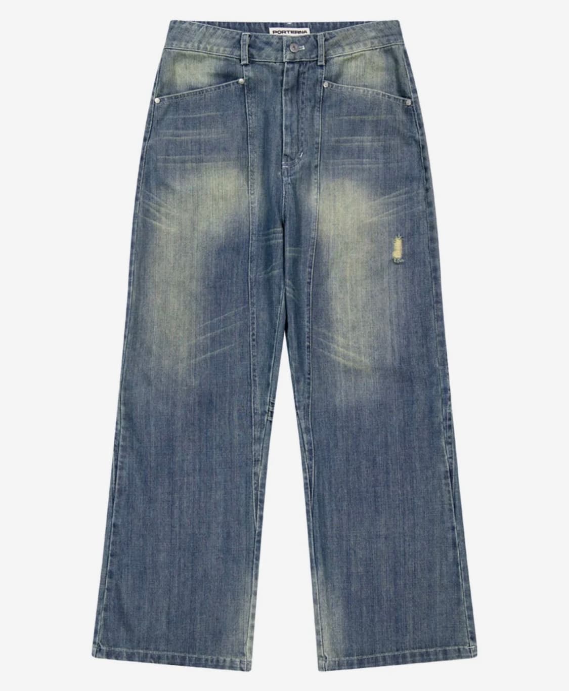 포르테나 데님팬츠 CINCH BACK CURVED JEANS-BLUE 상품이미지2