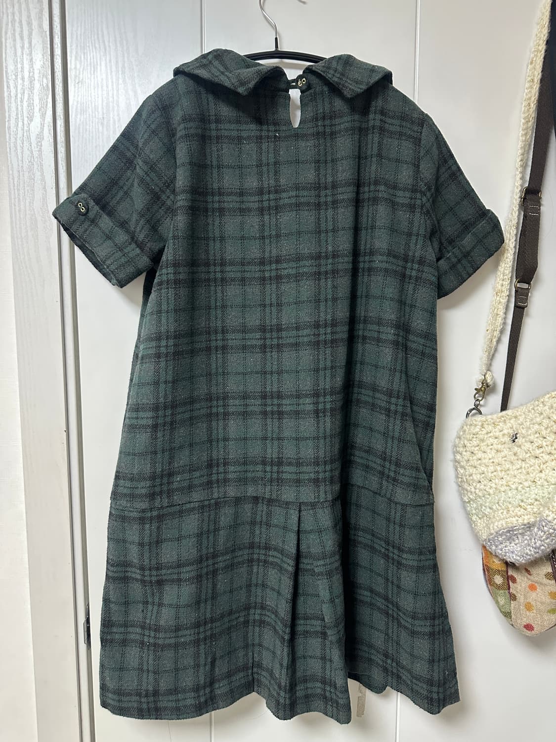 어스뮤직 빈티지 반팔 체크 원피스 상품이미지2