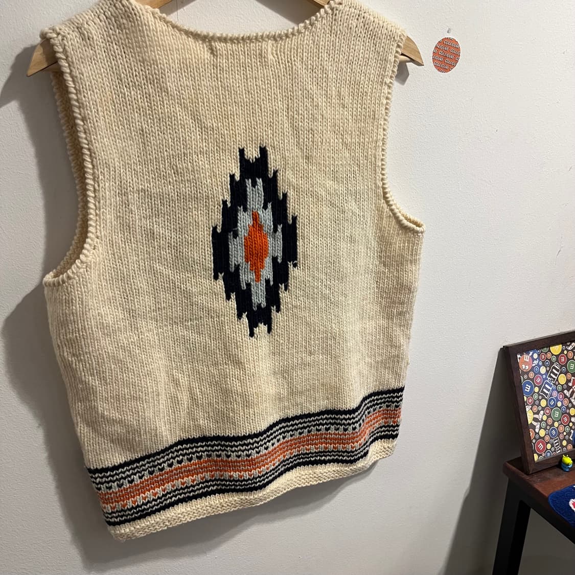 가이진 메이드 나바호 패턴 울 베스트 상품이미지4