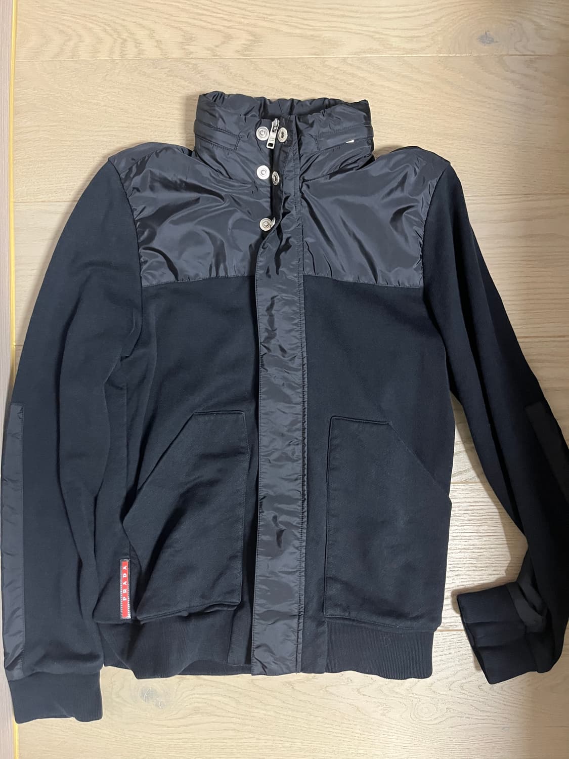 프라다14fw 코튼 나일론 집업 자켓 후드 상품이미지1