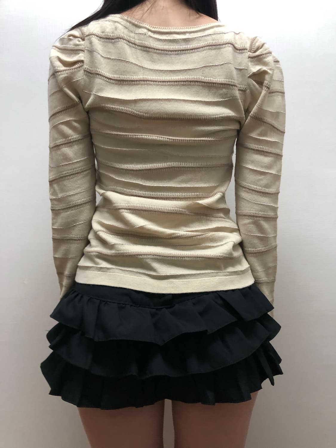 빈티지 아이보리 스트라이프 셔링 탑 상품이미지8