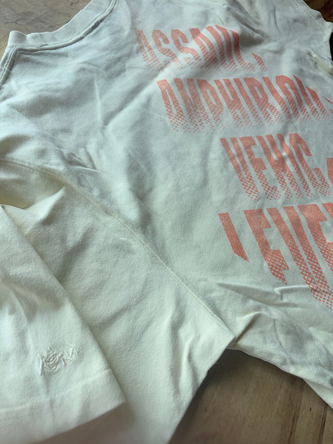 (ASNADISPEC) 아이보리 빈티지 그래픽 티셔츠 상품이미지4