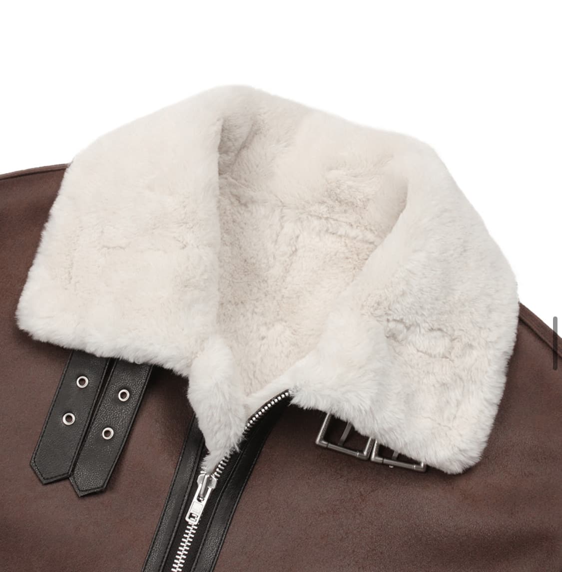 도프제이슨 하이넥 레더 무톤 자켓 무스탕 브라운 상품이미지4