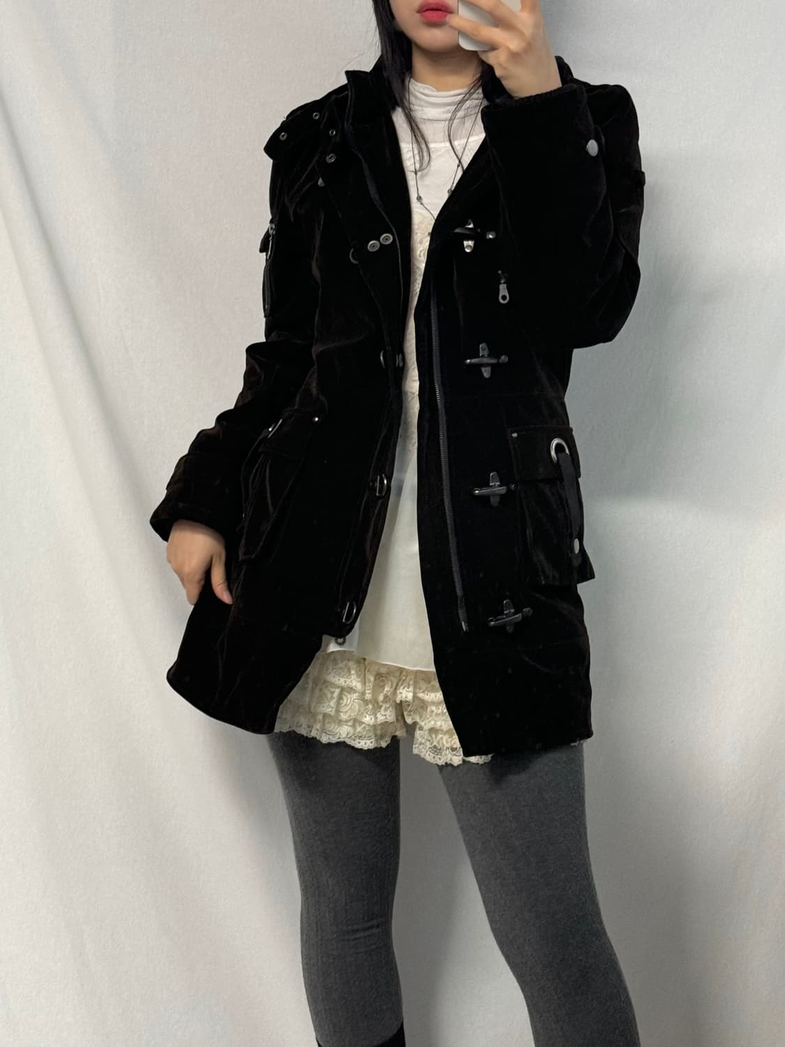 벨벳 파이어맨 후크 후디드 코트 상품이미지6