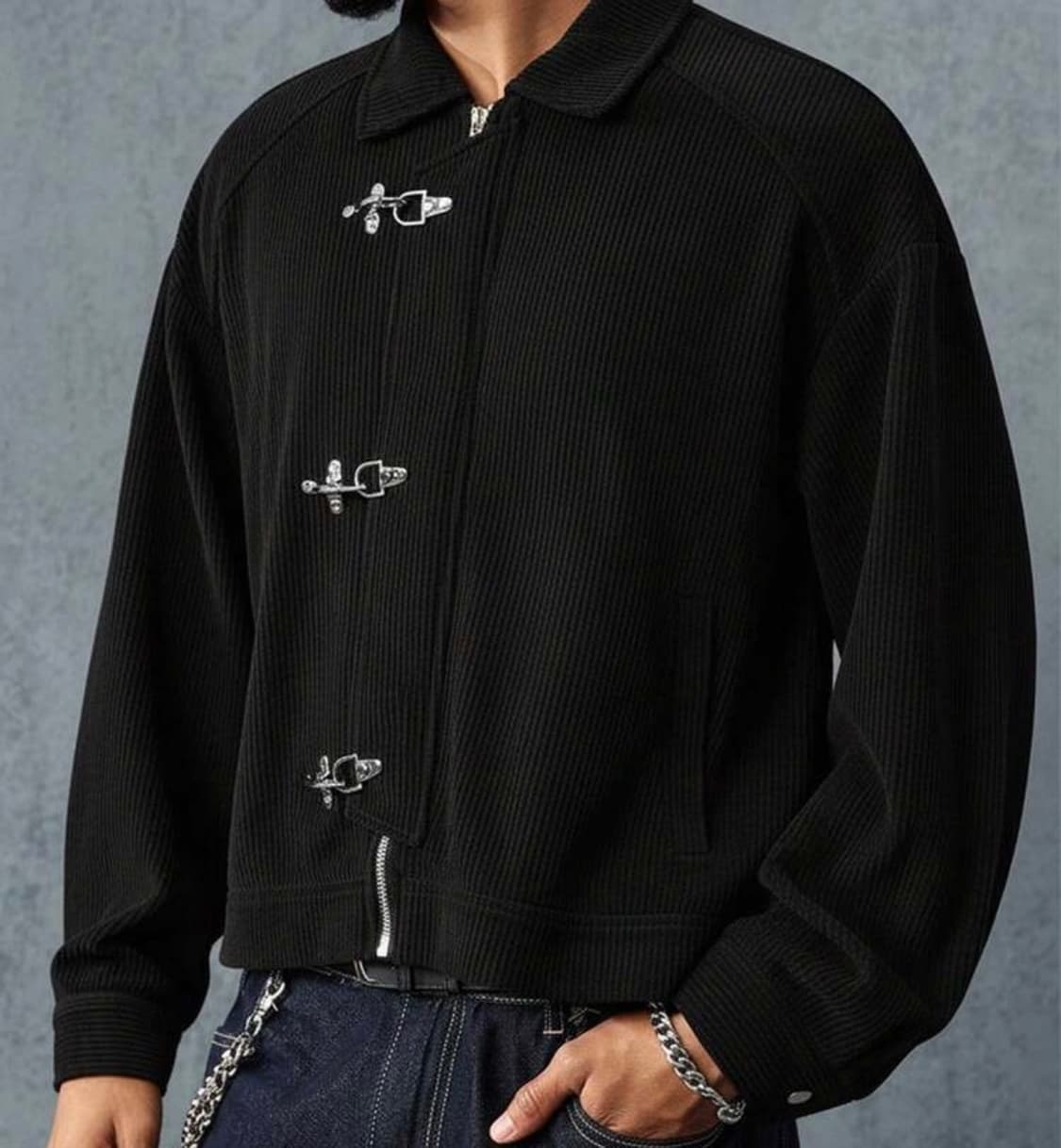 코듀로이 버클 세미크롭 핀터 자켓 상품이미지2