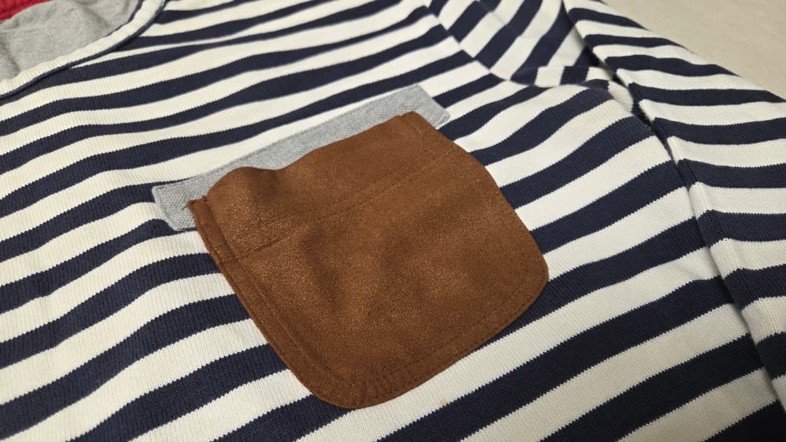 시스템 옴므 스웨이드 포켓 스트라이프 티셔츠  상품이미지4