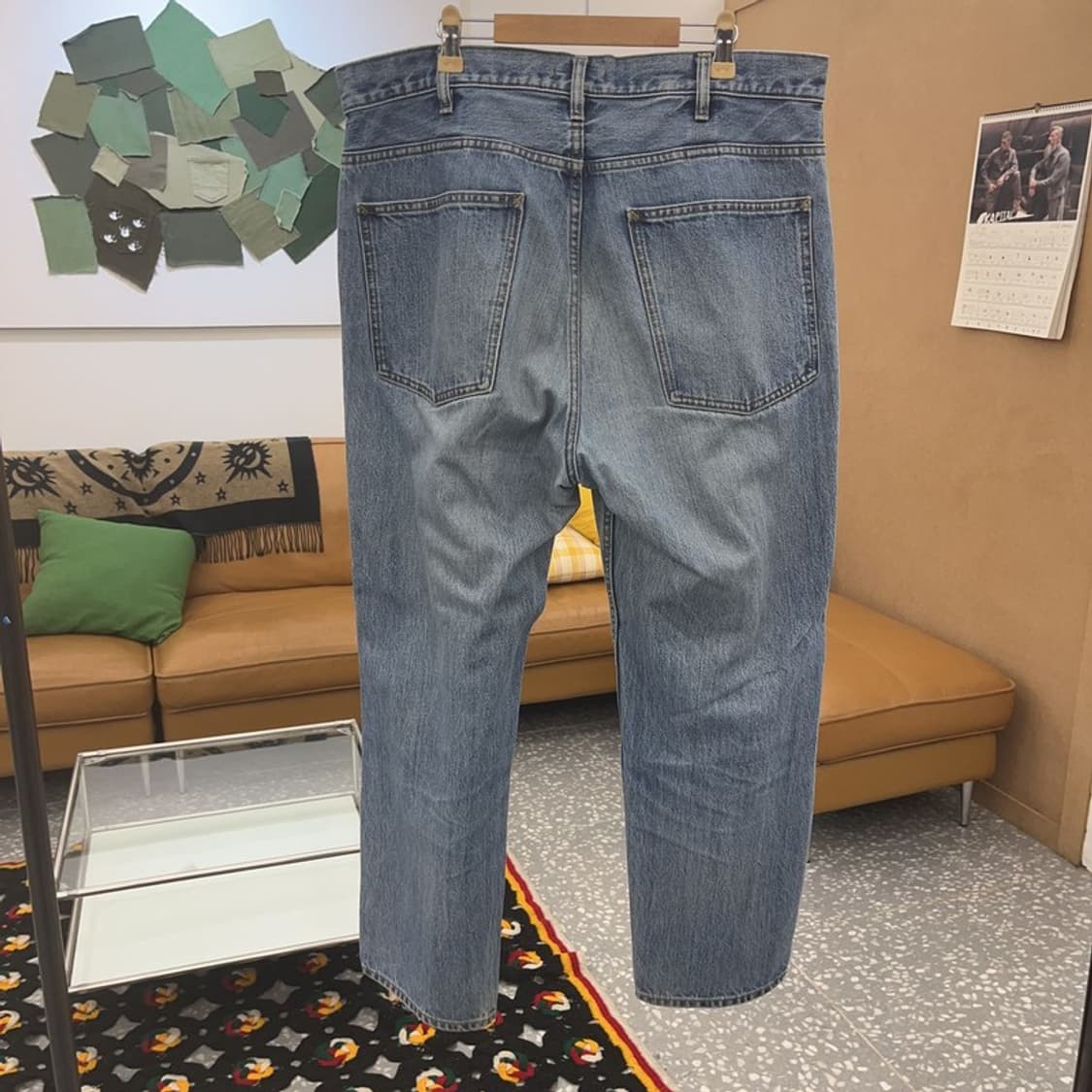 유니클로 U 빈티지 워싱 연청 데님팬츠 34인치 C08506 상품이미지4