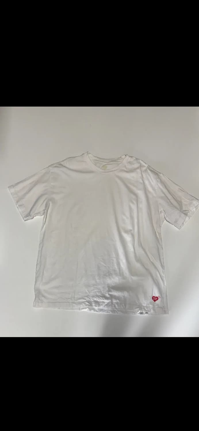 정품 휴먼메이드 하단 스몰 하트 프린팅 베이직 반팔 티셔츠 L ~ XL 상품이미지1