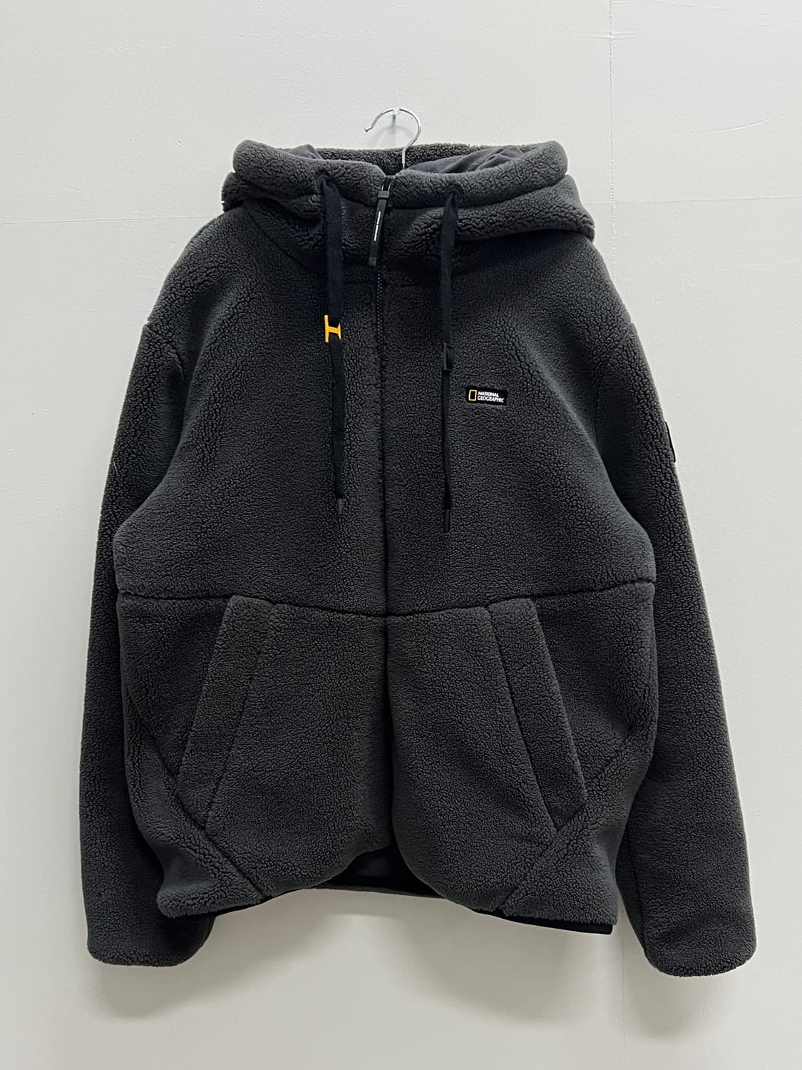 내셔널지오그래픽 플리스 양털 뽀글이 후드 집업 차콜 상품이미지2