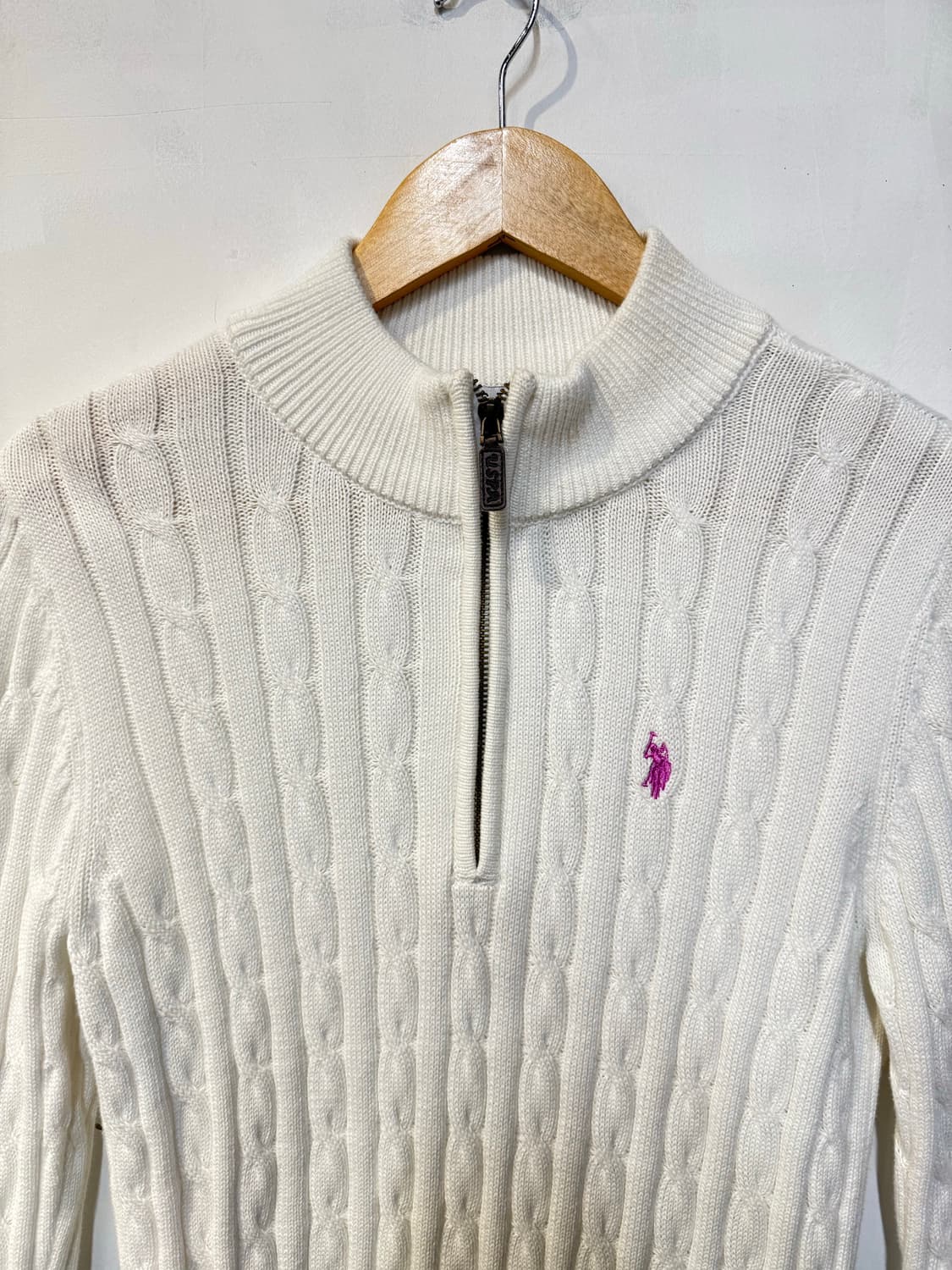 폴로 화이트 하프집업 니트 상품이미지2