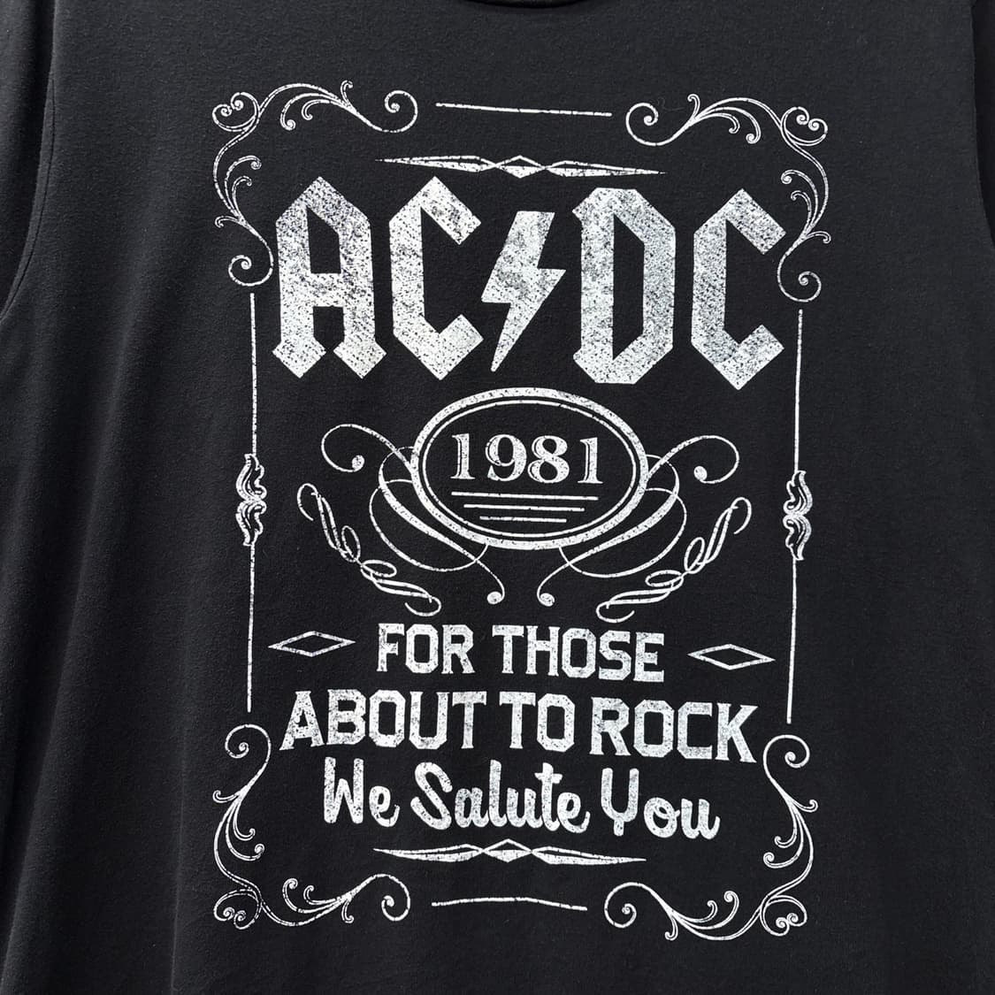 AC/DC 오피셜 머천 8th 앨범아트 데미지드 그래픽 티셔츠 N1527 상품이미지5