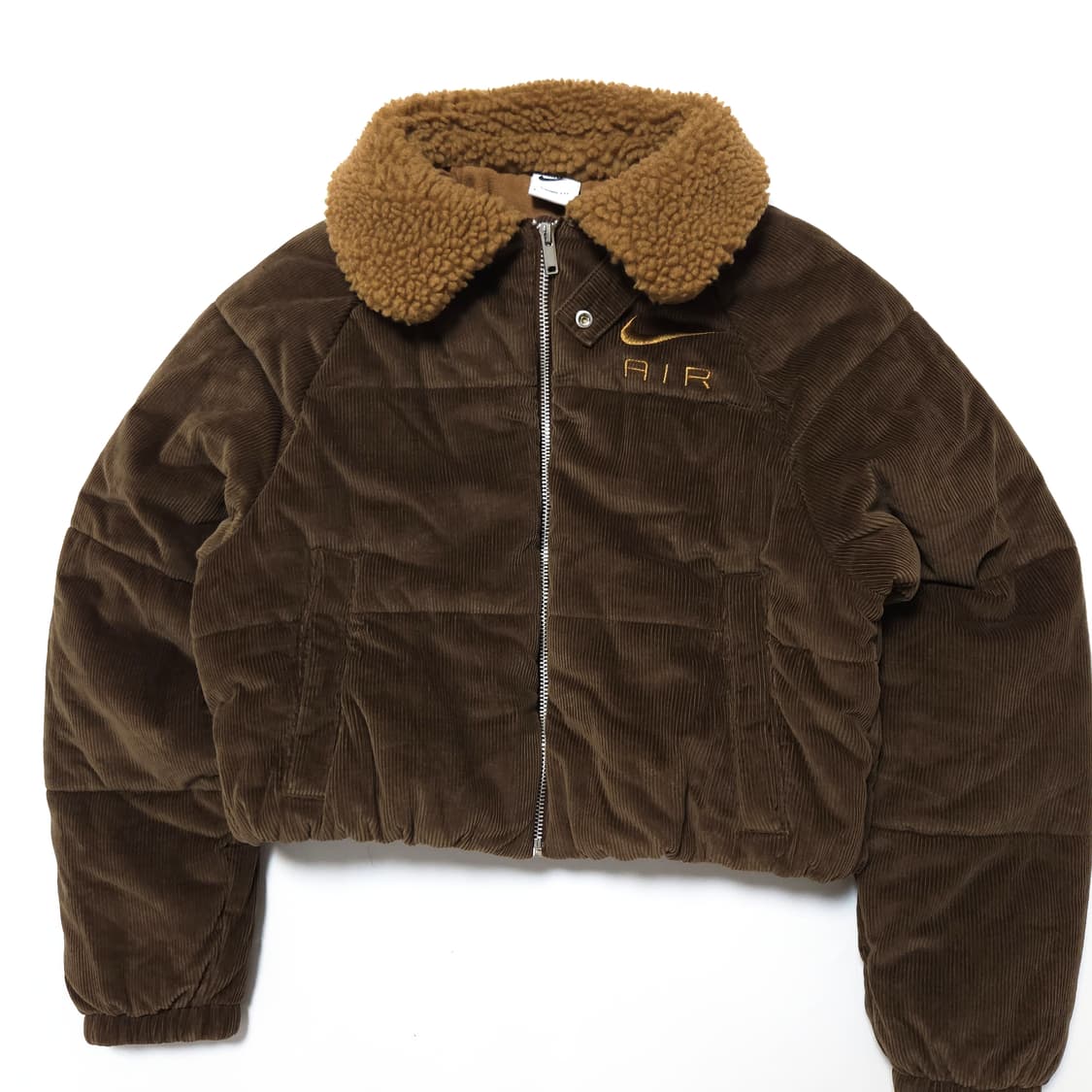 나이키 에어 우먼 코듀로이 윈터 크롭 패딩 자켓 브라운 상품이미지2