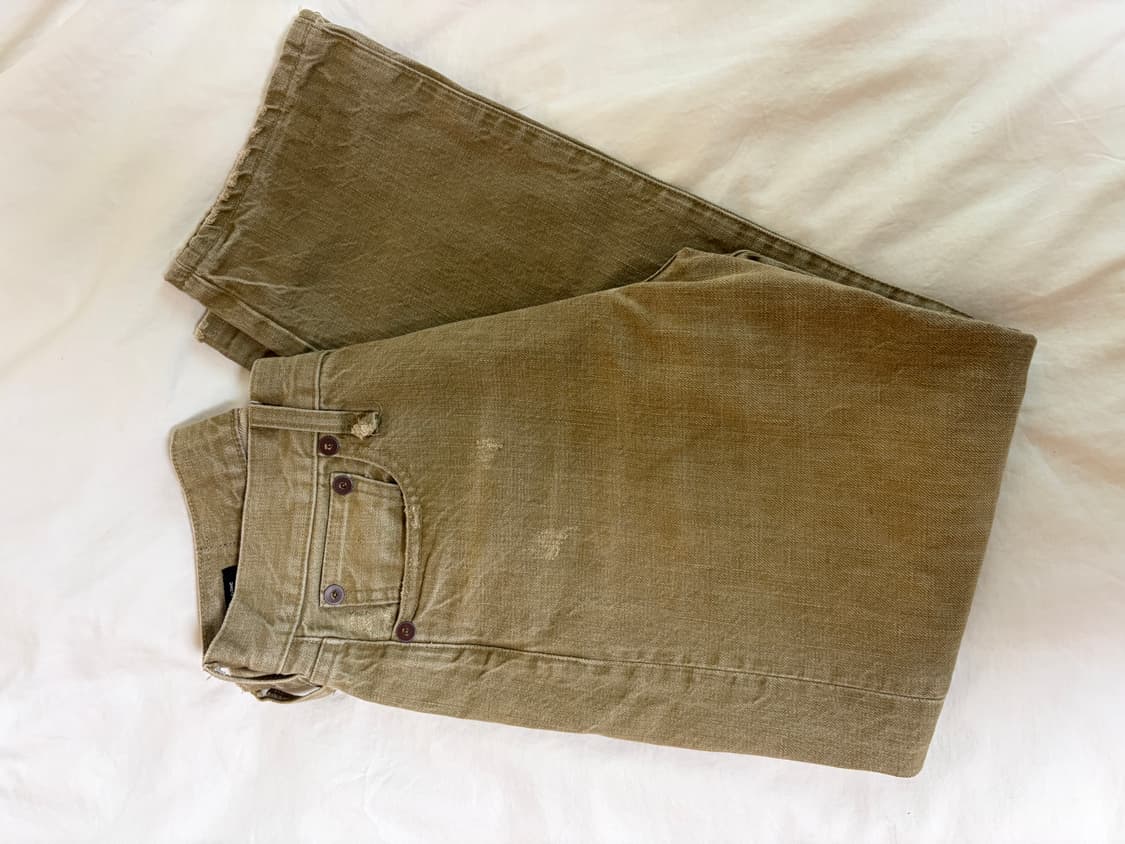 R13 올리브 그린 로우라이즈 팬츠 (25) 상품이미지2