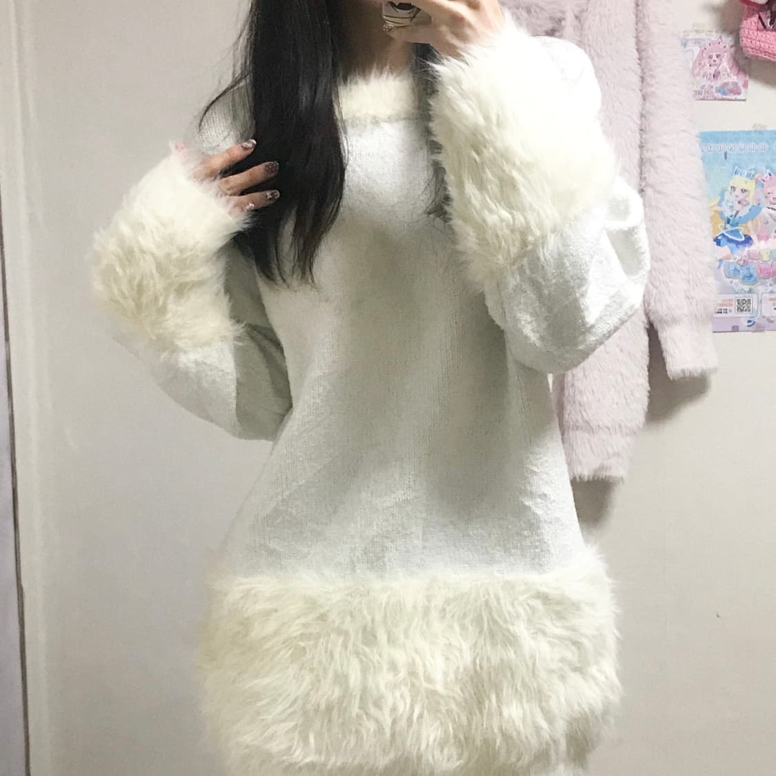 빈티지 화이트 퍼 원피스 달천깔 히메갸루 로걀 라떼 오네갸루 페어리 상품이미지1