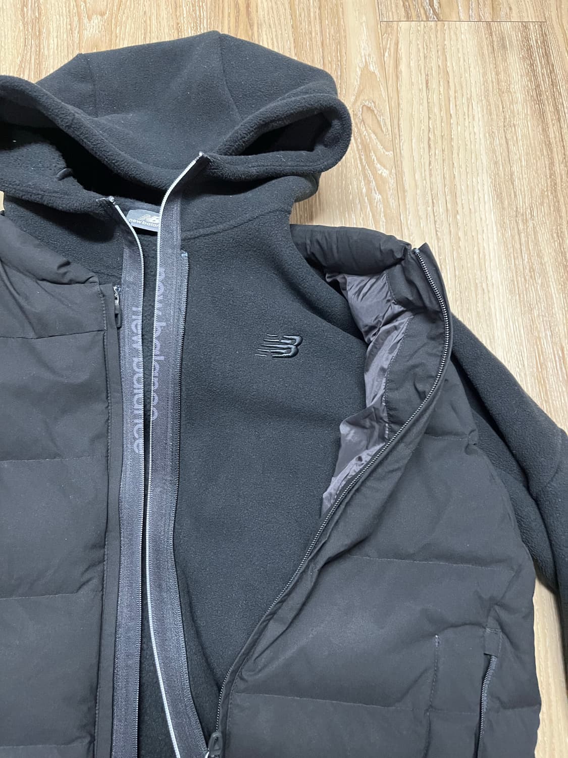 뉴발란스 덕다운 패딩 베스트+ 플리스 후드집업자켓 세트 100 상품이미지2