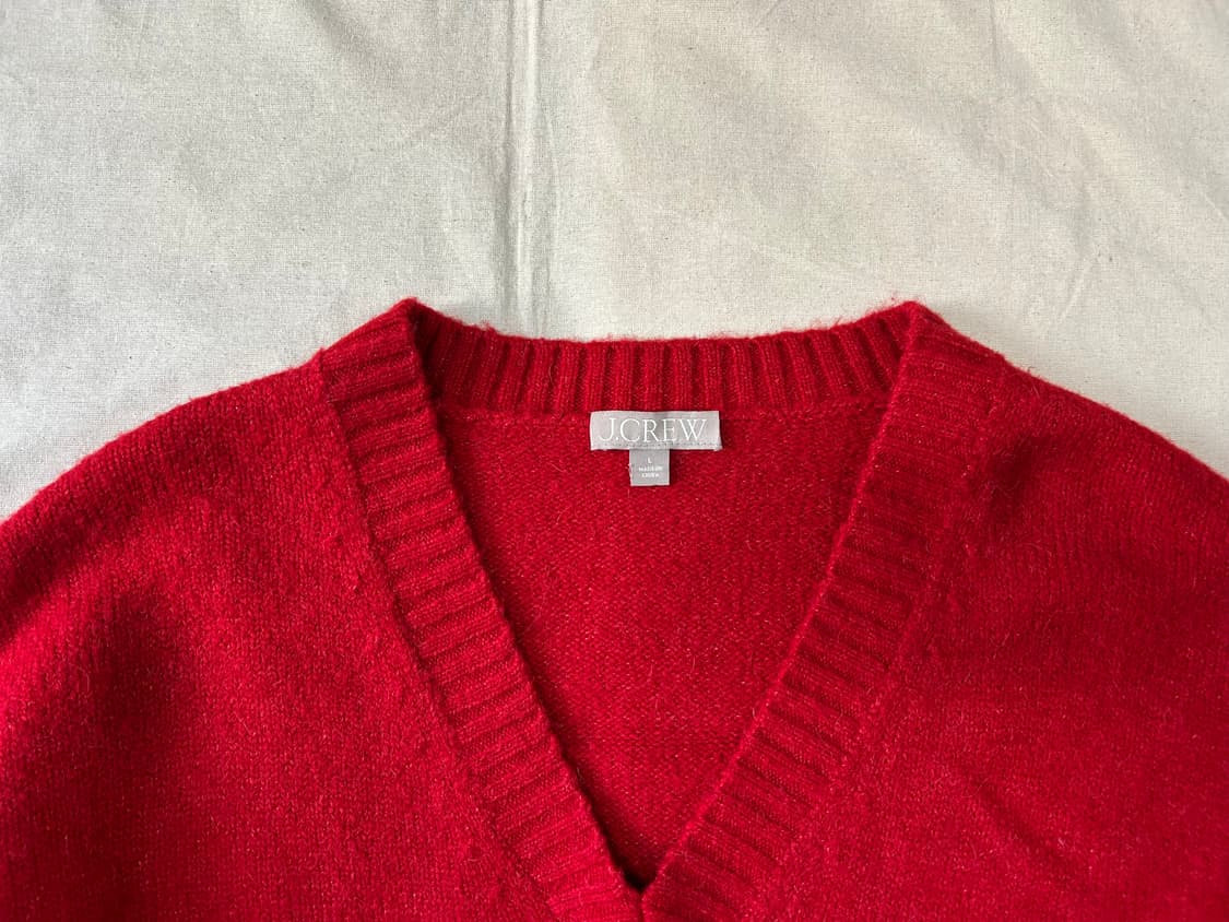 J-Crew 제이크루 V-neck 레드 울 스웨터 상품이미지2