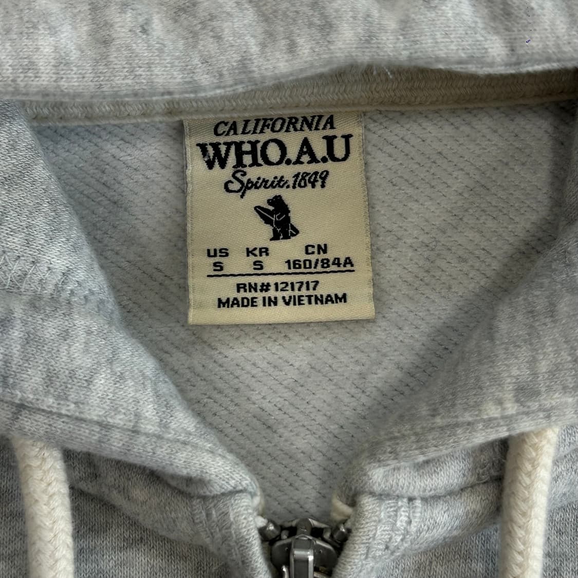 Who.A.U 후아유 화이트&핑크 로고 그레이 후드집업 상품이미지5