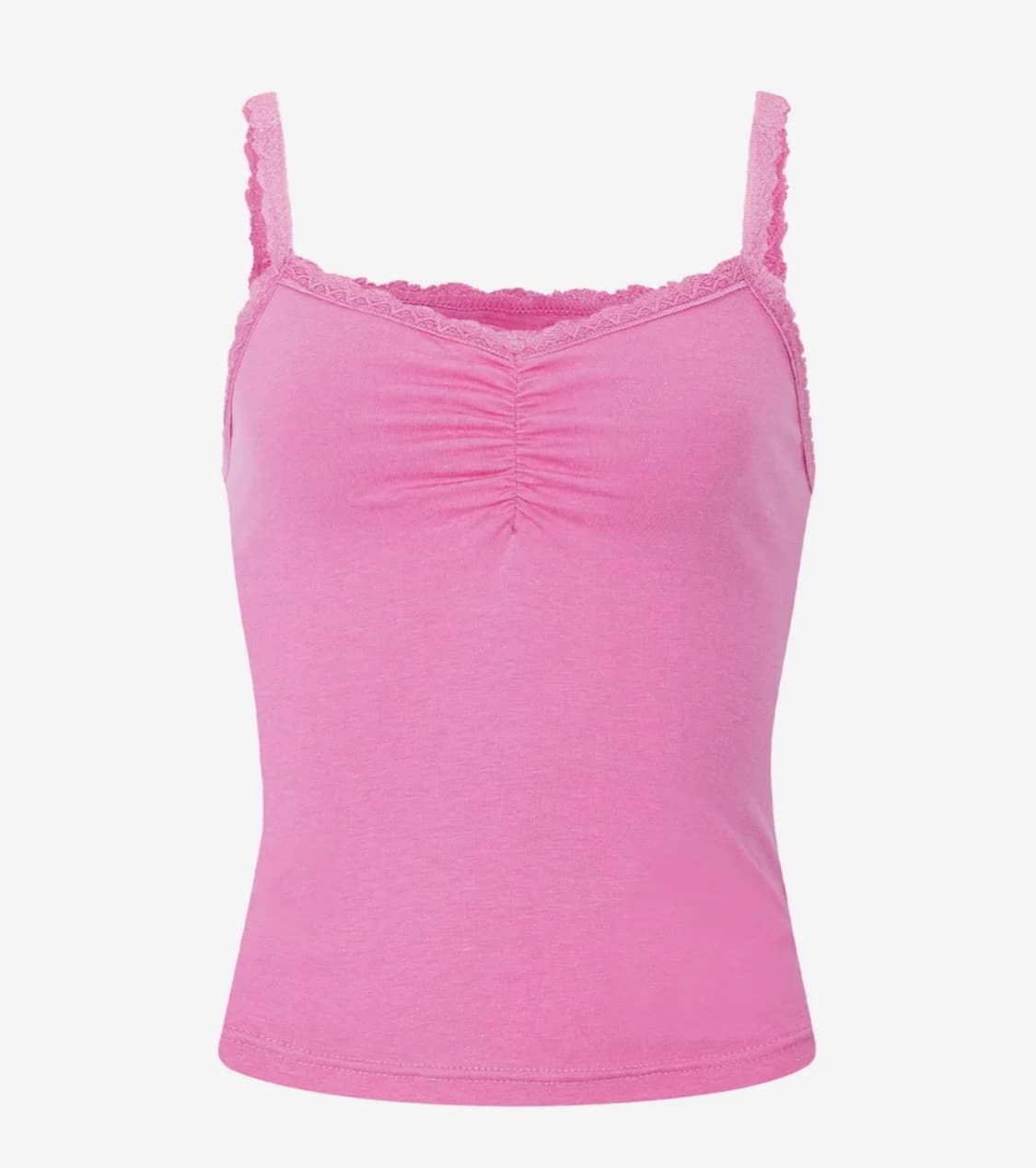 플리즈노팔로우- 멜리 레이스 시어링 민소매 탑 (푸시아 핑크) 상품이미지1