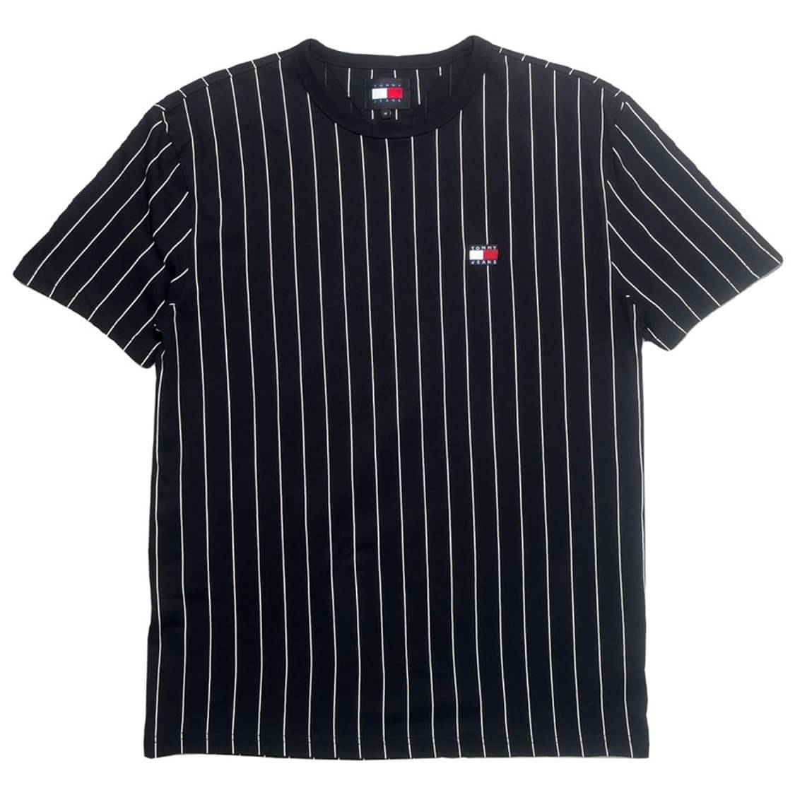 TOMMY HILFIGER 스트라이프 반팔 티 블랙 M 상품이미지1