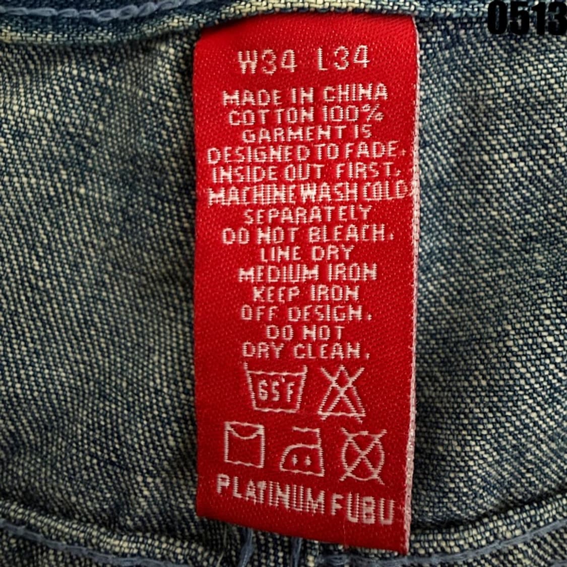 FUBU 플래티넘 빈티지 패치워크 데님 팬츠 W34L34 0513 상품이미지7