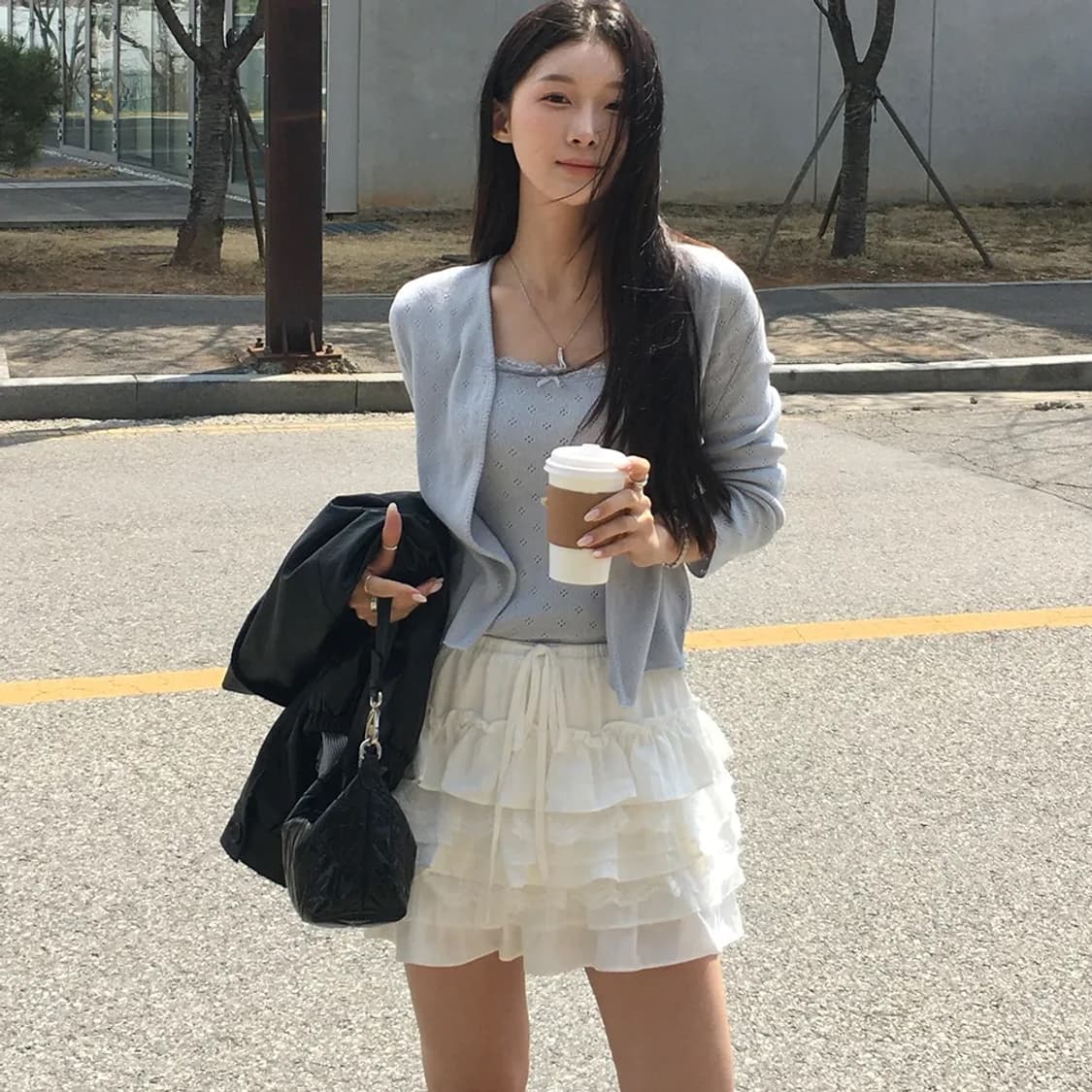 랭앤루 코모 캉캉 미니 스커트 팬츠 아이보리 상품이미지3