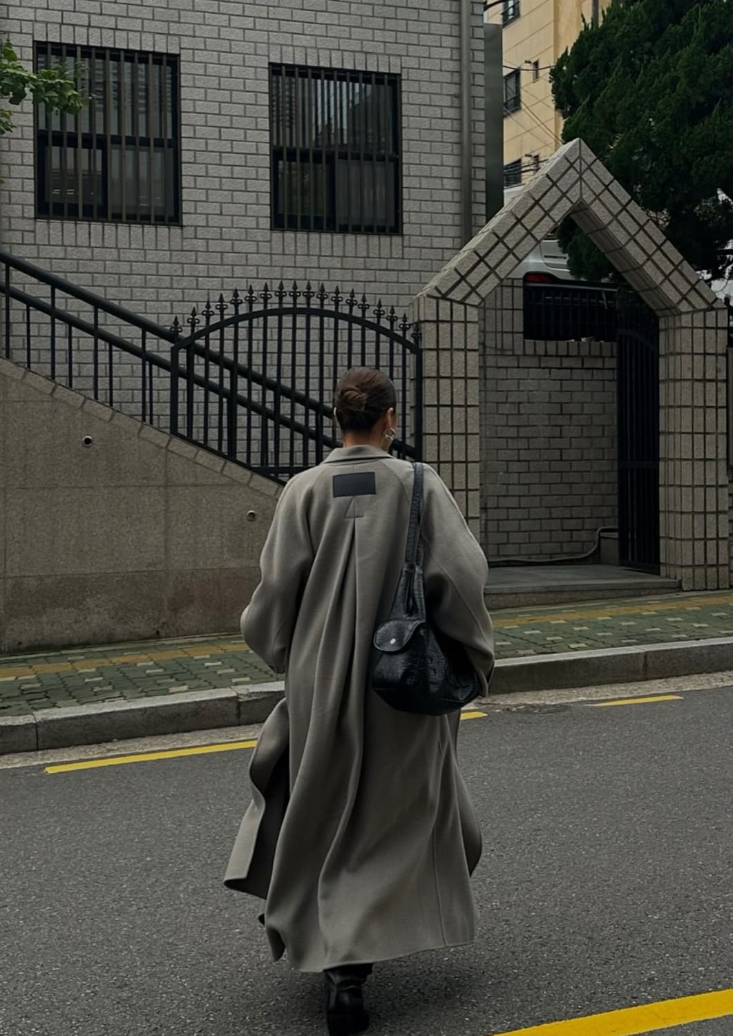 트리밍버드 treemingbird 와이드 코트 카키그레이 오도어 플노팔 상품이미지5