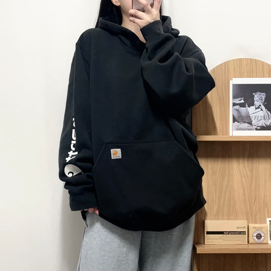 [정품] 칼하트 블랙 기모 후드티 [ 오리지널XL ] 상품이미지2