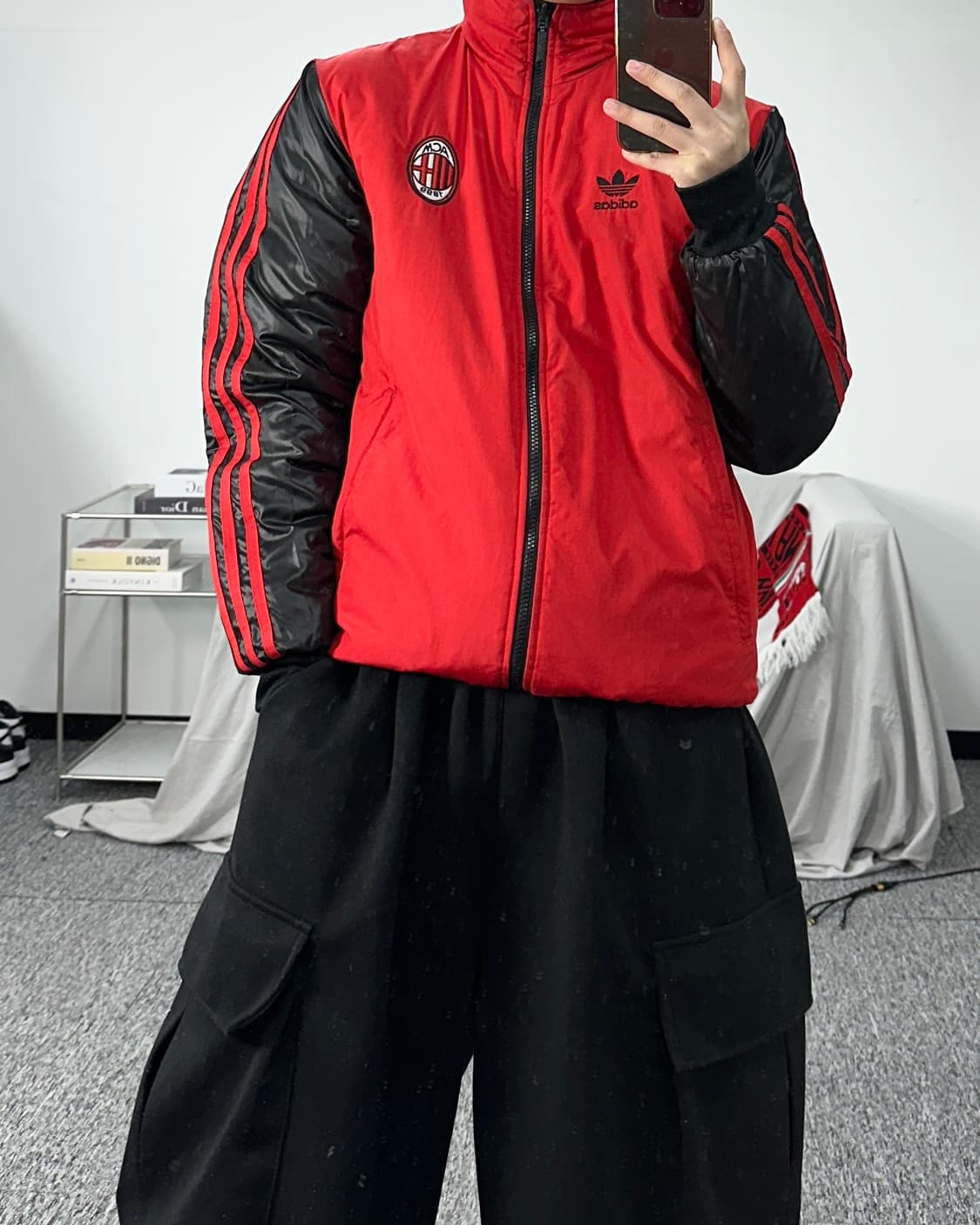 아디다스 00s AC 밀란 리버시블 경량 패딩 L 상품이미지6