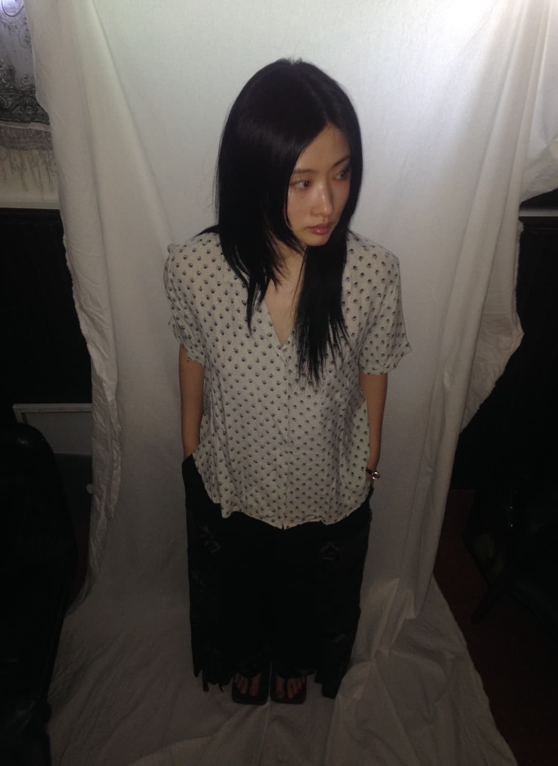 플로럴 패턴 셔츠 상품이미지1