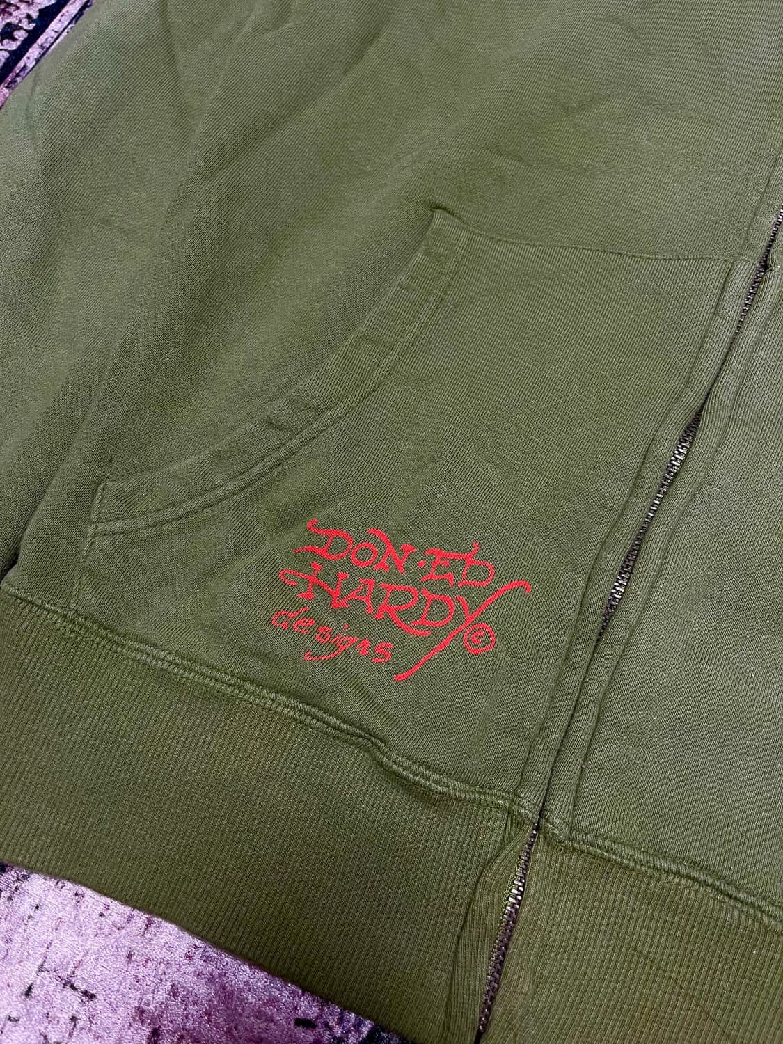 에드하디 올리브 그린 빅로고 후드집업 상품이미지6