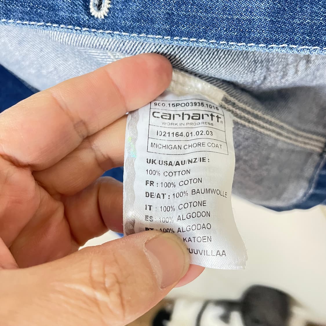 칼하트 데님 초어 코트 M 상품이미지5