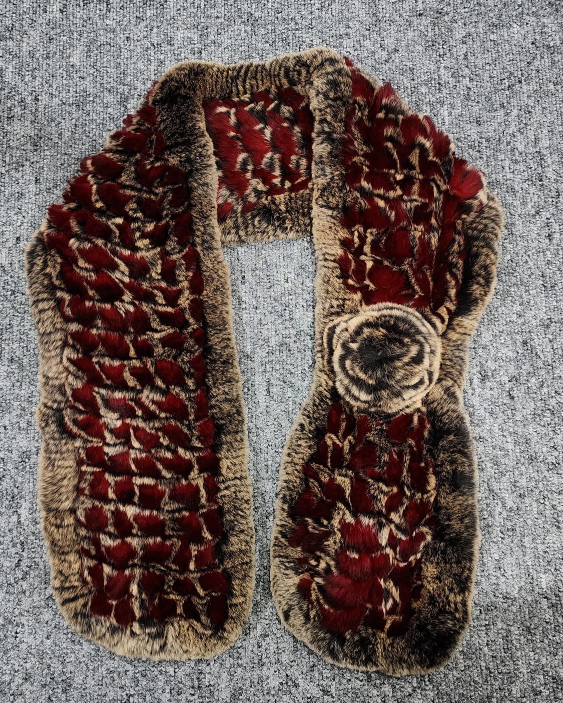 빈티지 로즈 렉스 퍼 머플러 토끼털 목도리 상품이미지2