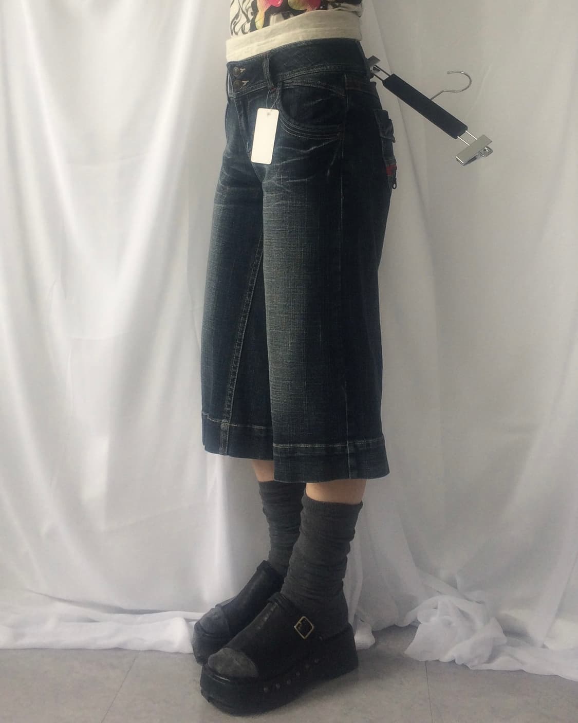 Washing denim half pants 상품이미지6