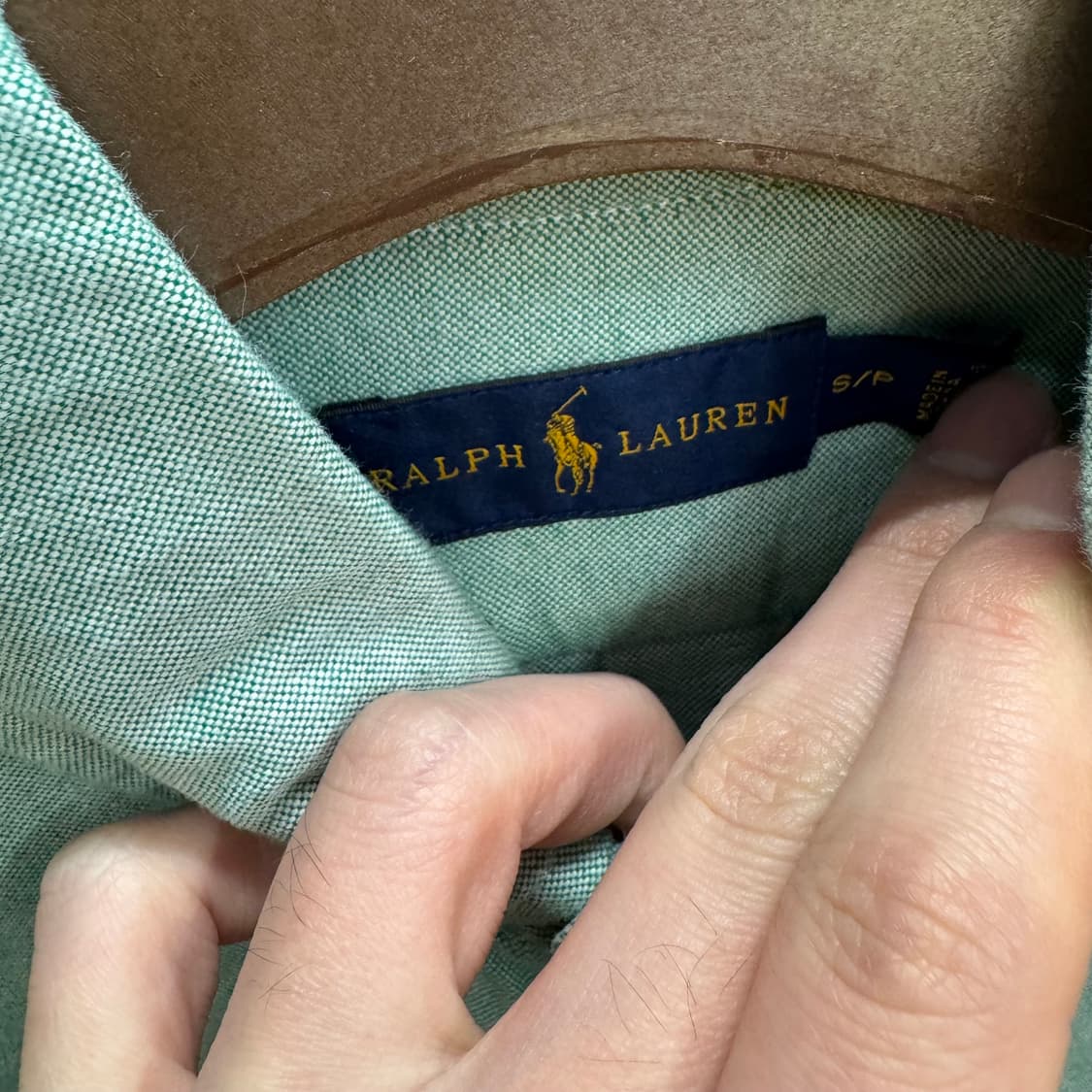 폴로 랄프로렌 솔리드 긴팔 셔츠 멀티포니 포인트 민트 상품이미지6