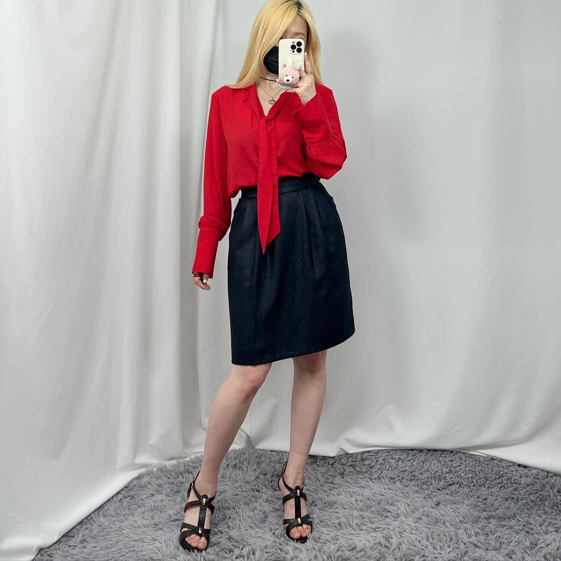 레드 커프스 블라우스 상품이미지3