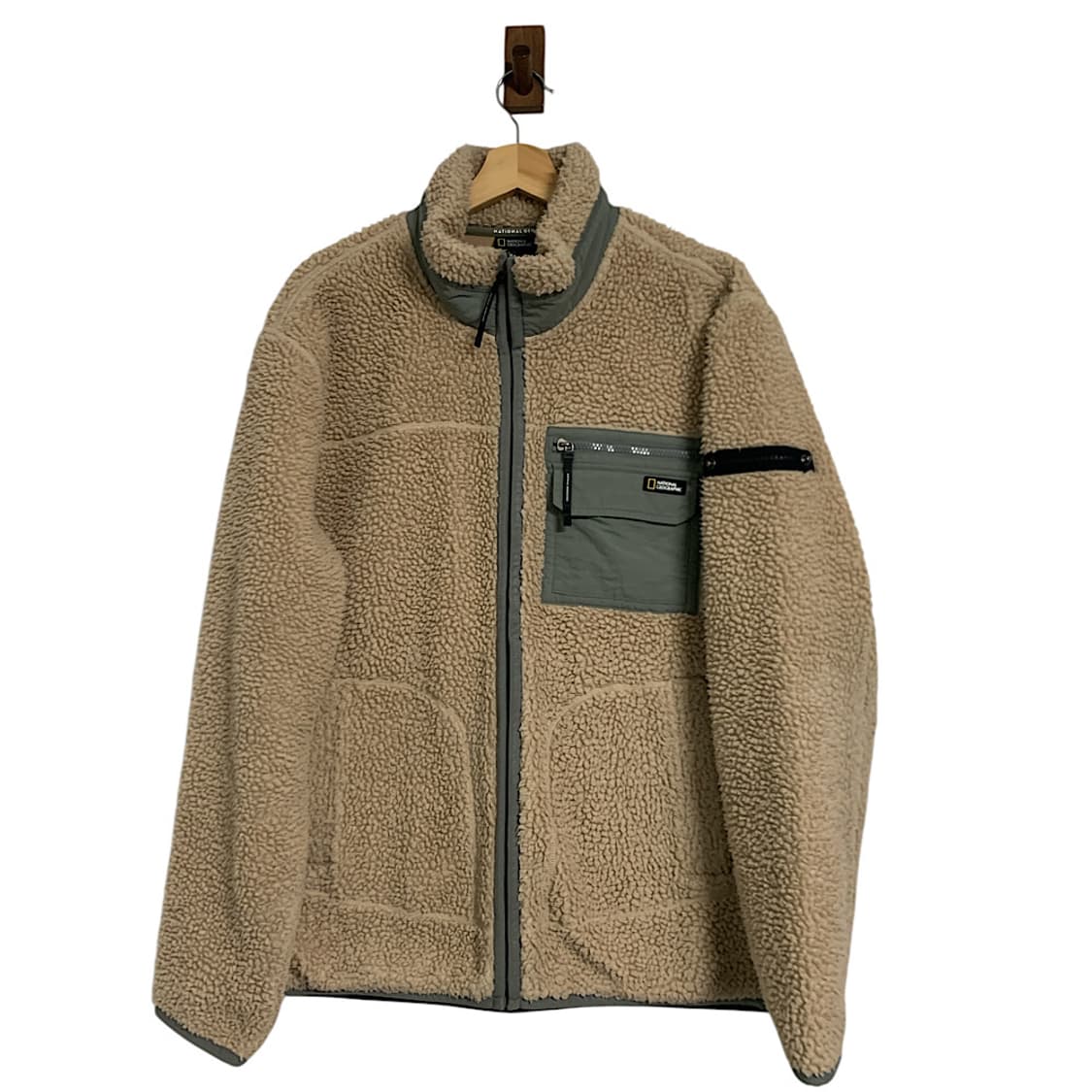 내셔널지오그래픽 베이지 뽀글이 플리스 자켓 XL 상품이미지1