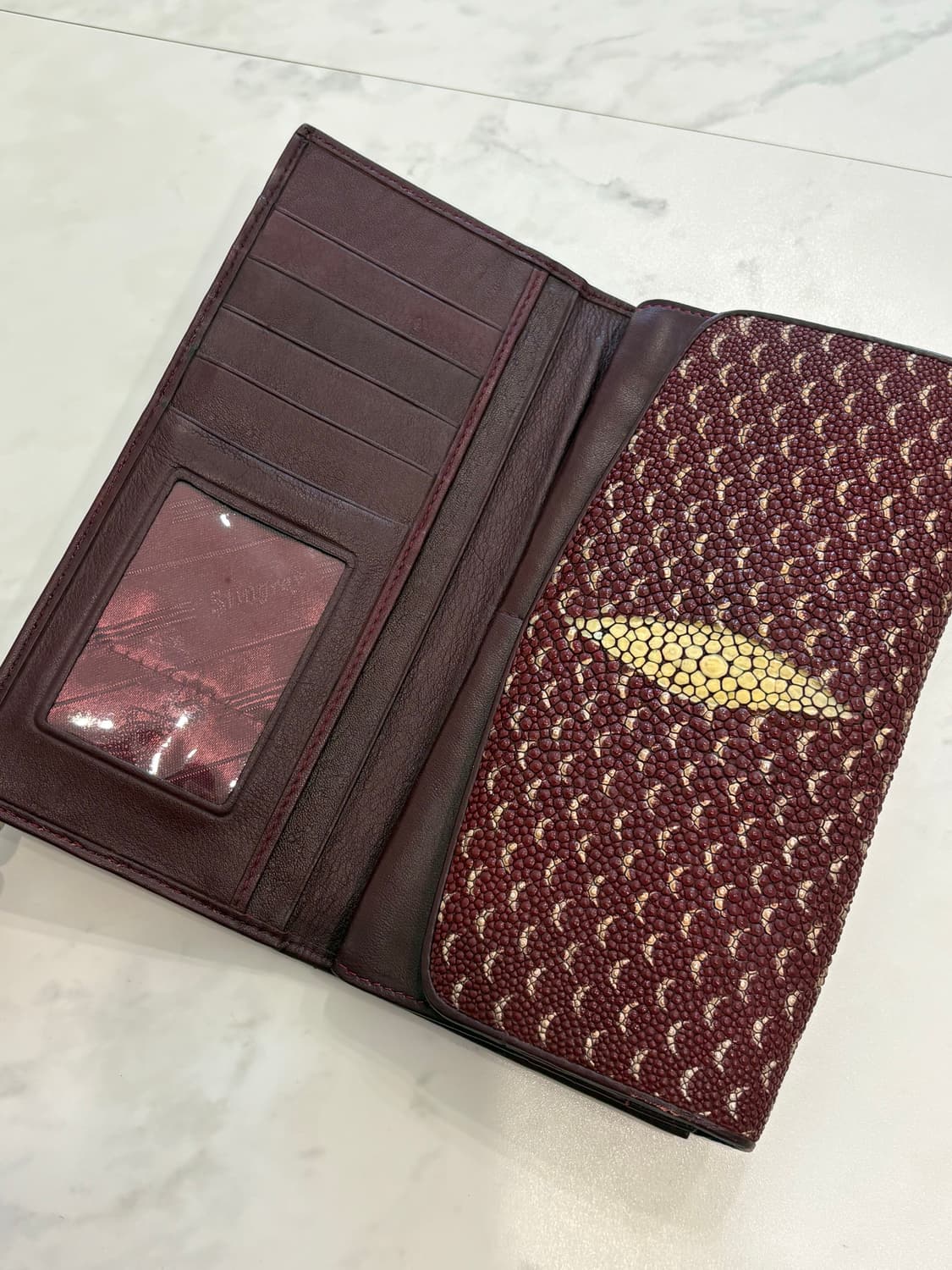 vintage natural stingray leather wallet 상품이미지2