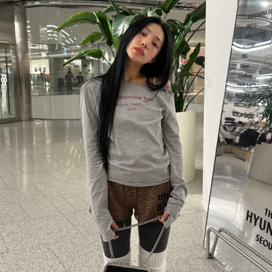 더미스테리어스호텔 미호 tmh girls 레오파드 숏팬츠 호피 츄리닝 상품이미지3