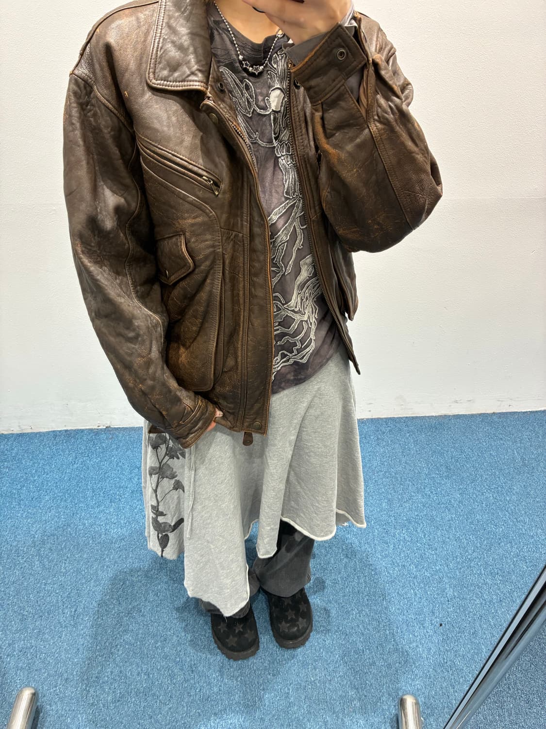 빈티지 레더 자켓 상품이미지3