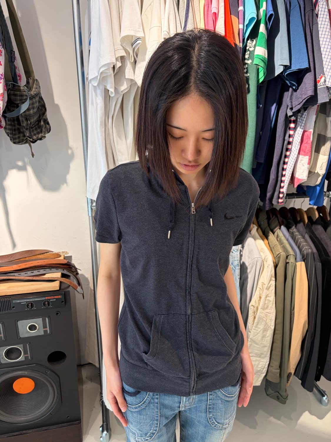 Nike 슬림핏 반팔 후드 집업 XS 상품이미지5
