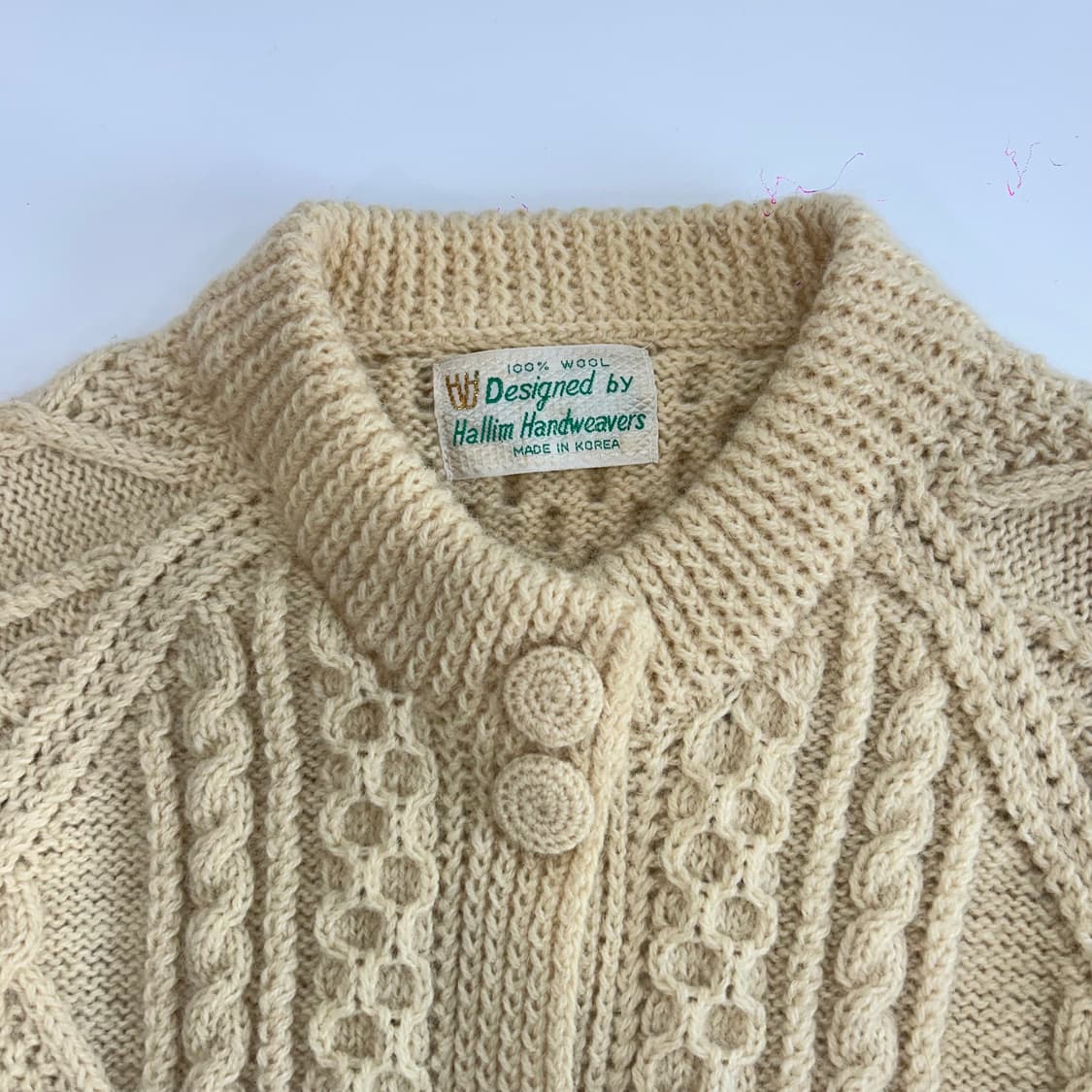 Vintage hand made 90‘s 쉐이커 울 스웨터 가디건 상품이미지5