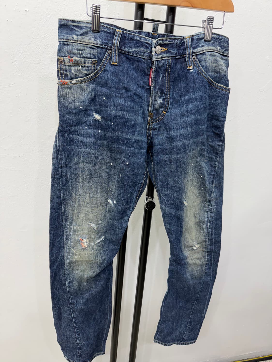 매장판정품) 디스퀘어드2  페인트 데미지 바이커진 청바지 46 상품이미지2