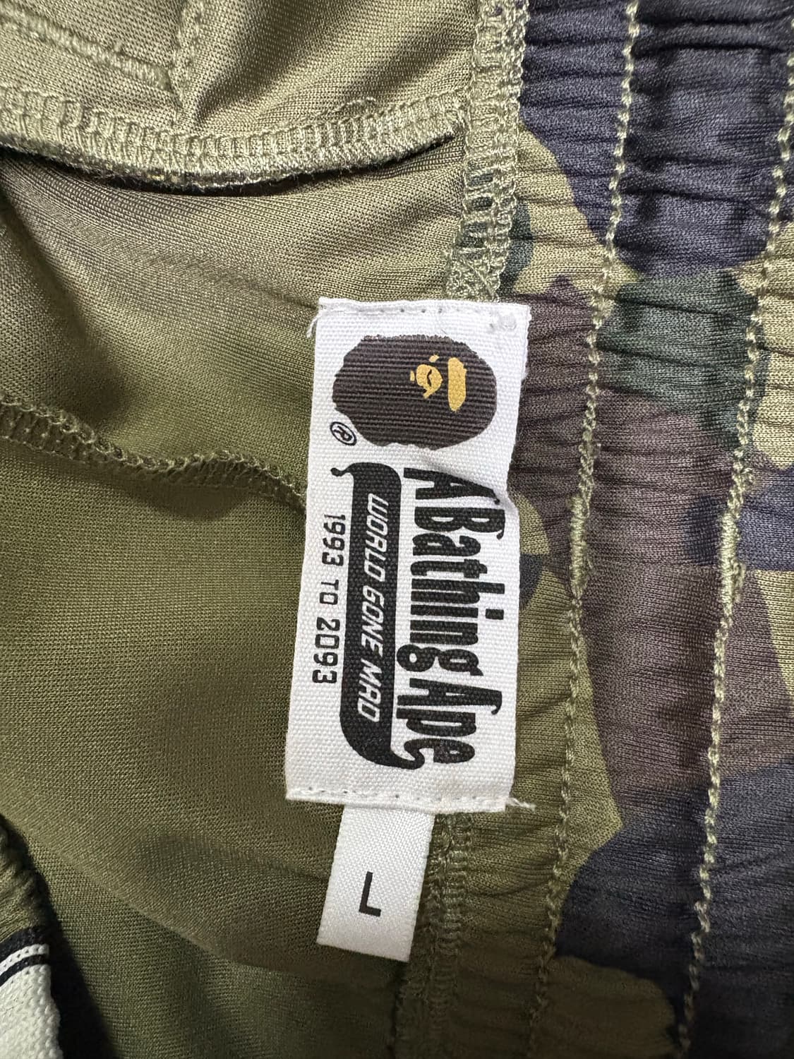 정품)베이프 1st 카모 루즈핏 트랙팬츠 L 상품이미지4