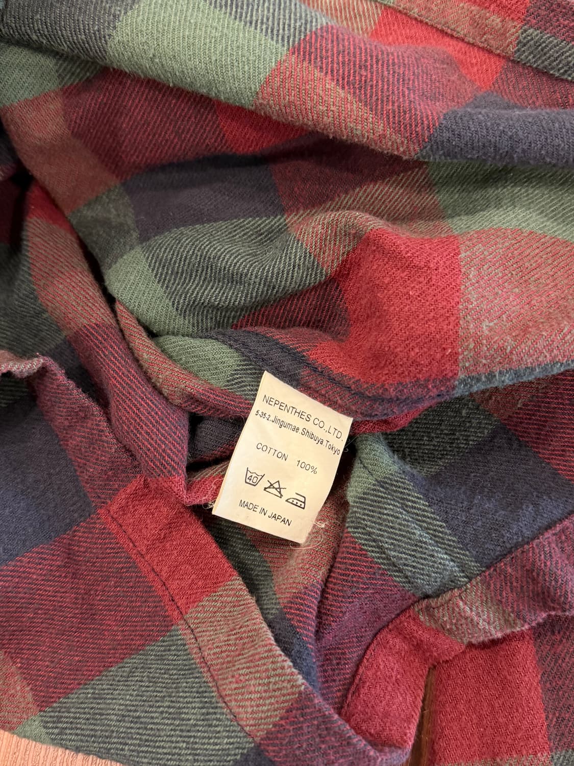 Nepenthes 네펜데스 플란넬 체크 셔츠 (made in Japan) 상품이미지8