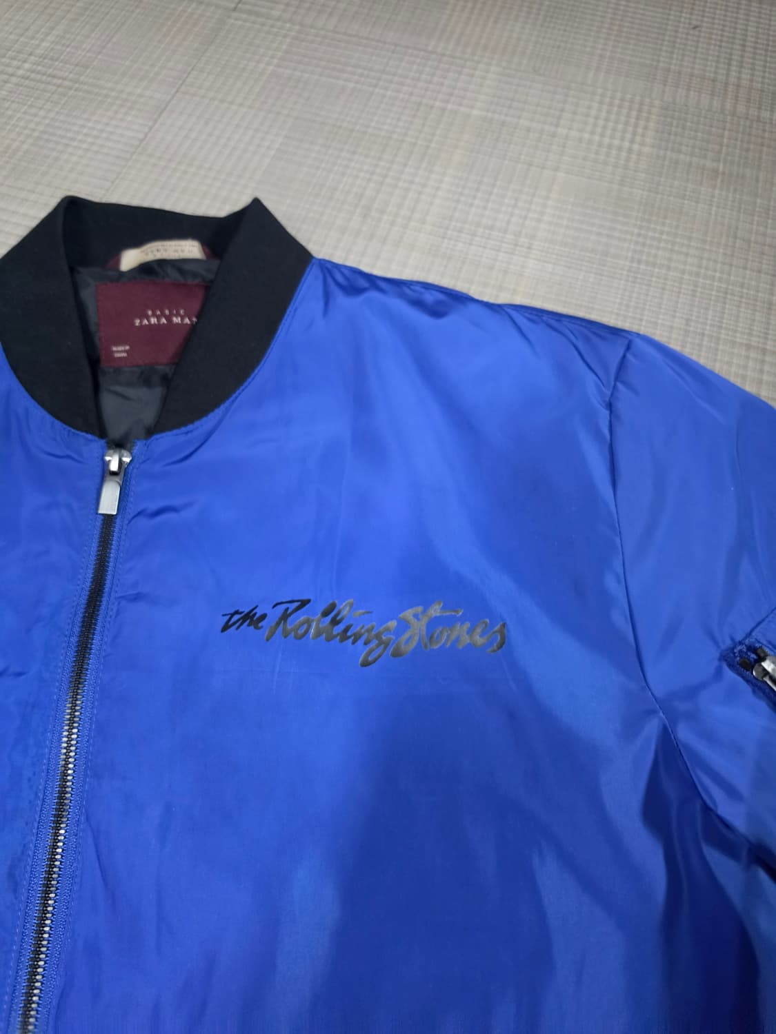 자라 X 롤링스톤즈 블루 봄버 자켓 스카쟌 상품이미지5