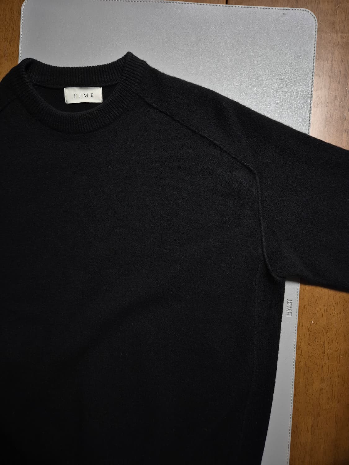 타임옴므 울 라운드 니트 100 블랙 상품이미지4