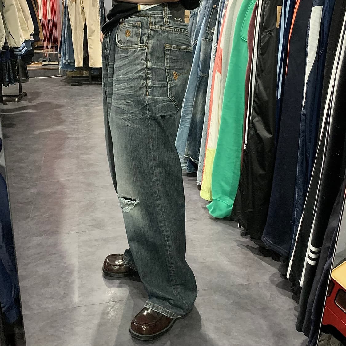 [IM] ROCAWEAR 워싱 데미지 힙합 데님 팬츠 딥인디고 상품이미지6